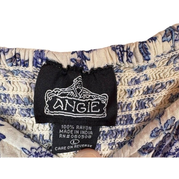 Angie Dress Large Short Sleeve Blue Floral Baby Doll Cottagecore Travel Mini - Picture 8 of 10